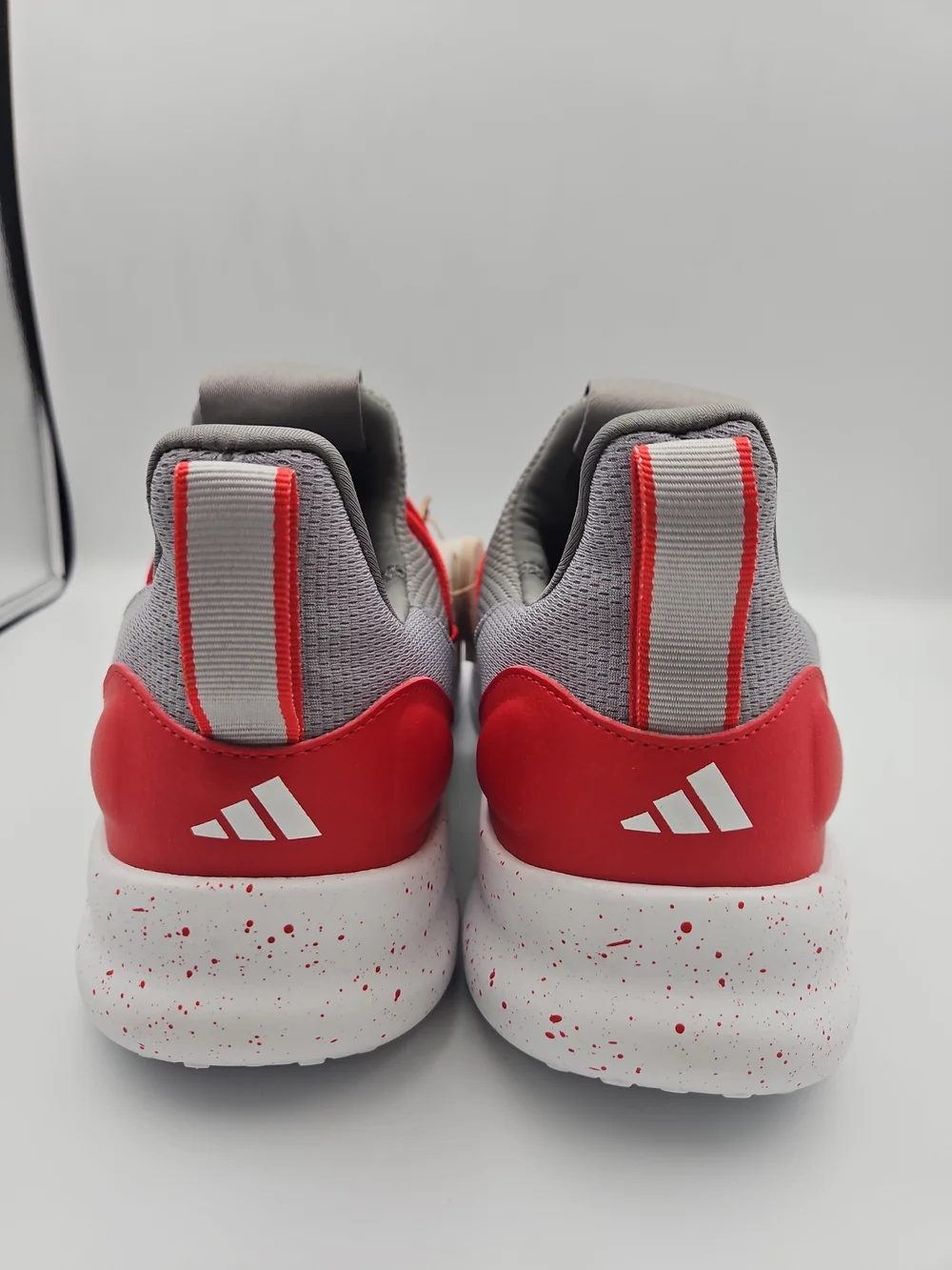 adidas Men's Grey Sneakers with Red Accents